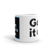Mug, "Get it on." | The Adam Carolla Show logo on back.